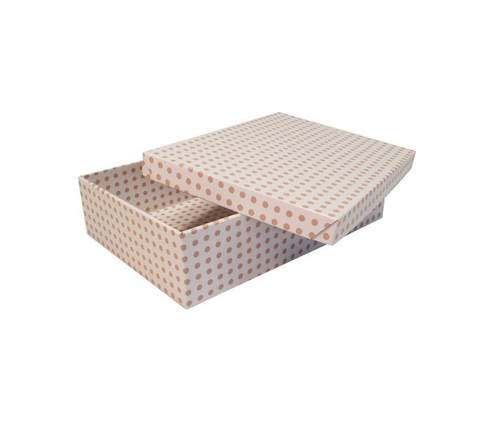 Spotty Stationery Box - 370 x 255 x 82mm, pack of 2