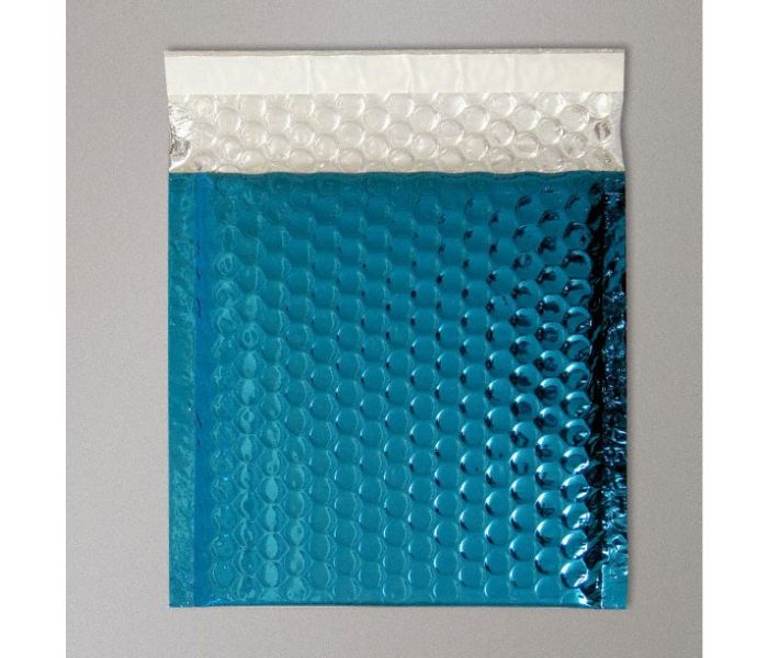 Metallic Gloss Foil Bubble Bag - Blue - 324mm x 230mm - A4, 10 per pack