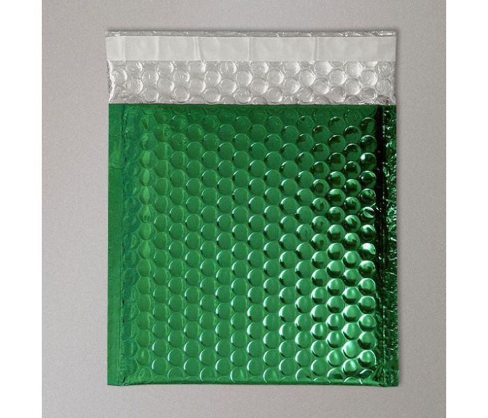 Metallic Gloss Foil Bubble Bag - Green - 450mm x 320mm - A3, 10 per pack