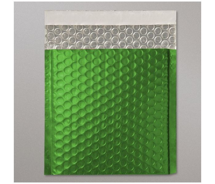 Metallic Matt Foil Bubble Bag - Green - 165mm x 165mm - CD, 10 per pack