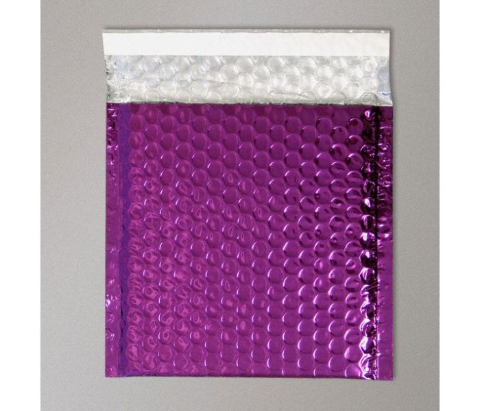 Metallic Gloss Foil Bubble Bag - Purple - 450mm x 320mm - A3, 10 per pack