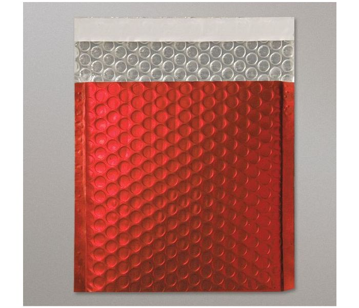 Metallic Matt Foil Bubble Bag - Red - 250mm x 180mm - DVD, 10 per pack