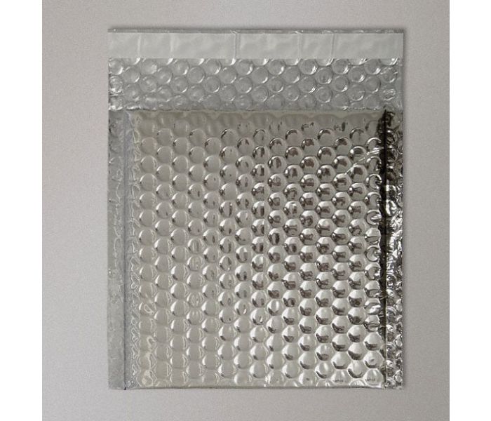 Metallic Gloss Foil Bubble Bag - Silver - 250mm x 180mm - DVD, 10 per pack