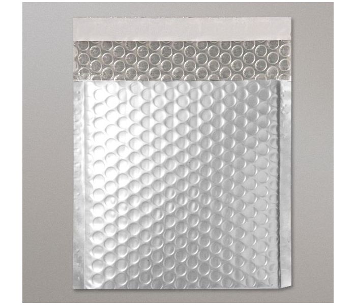 Metallic Matt Foil Bubble Bag - Silver - 250mm x 180mm - DVD, 10 per pack
