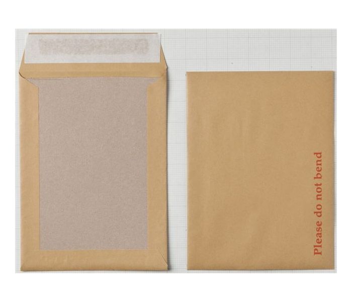 Board Backed Envelopes C4, 324 x 229mm, manila, 120gsm, 125 per box- DO NOT BEND