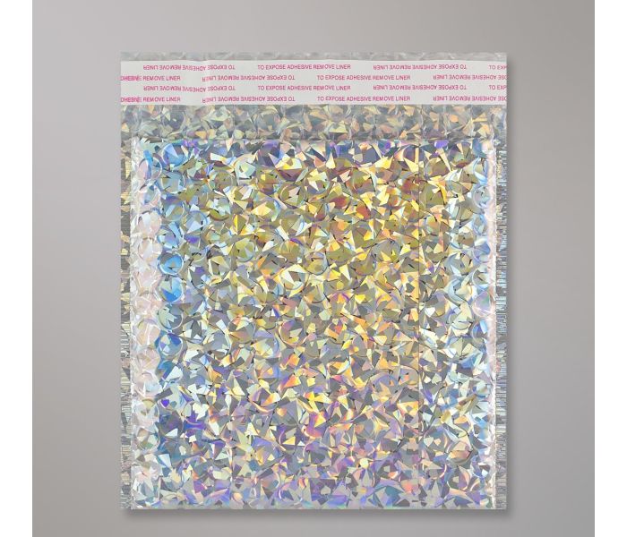 Holographic Metallic SILVER Bubble Bag - 250mm x 180mm, 10 per pack