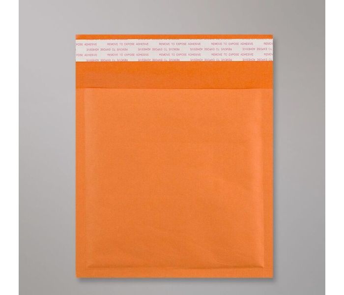 kraft orange bubble lined bags