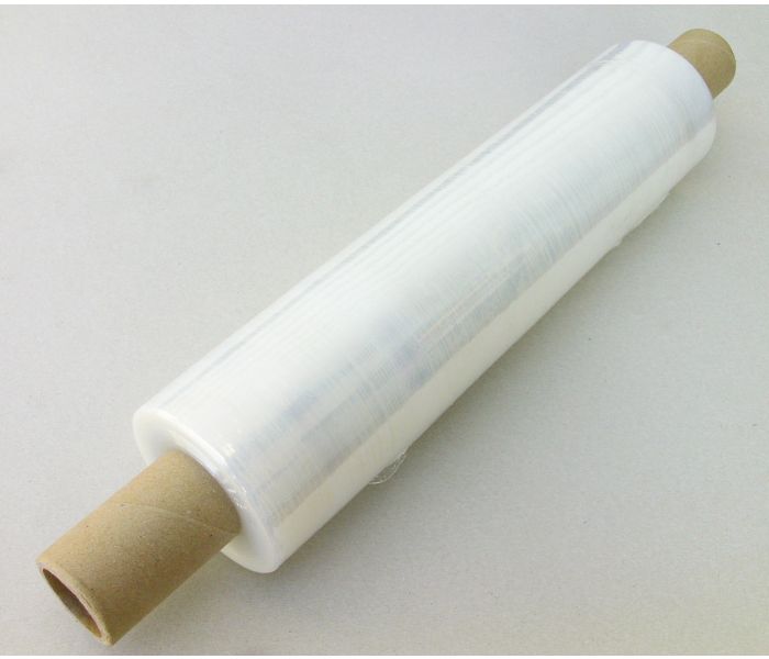 Stretch Wrap 400mm x 250M, 23 micron, Clear, Ext Core, pk of 6 rolls