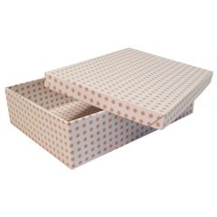 Spotty Stationery Box - 370 x 255 x 82mm, pack of 2