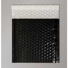 Metallic Gloss Foil Bubble Bag - Black - 165mm x 140mm, 10 per pack