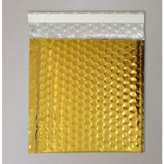 Metallic Gloss Foil Bubble Bag - Gold - 165mm x 165mm - CD, 10 per pack