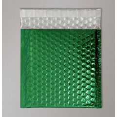 Metallic Gloss Foil Bubble Bag - Green - 165mm x 165mm - CD, 10 per pack